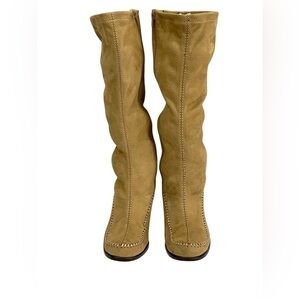 Aerosoles Gather Round Real Suede Knee High Wedge Boot‎ | Color: Tan | Size: 8